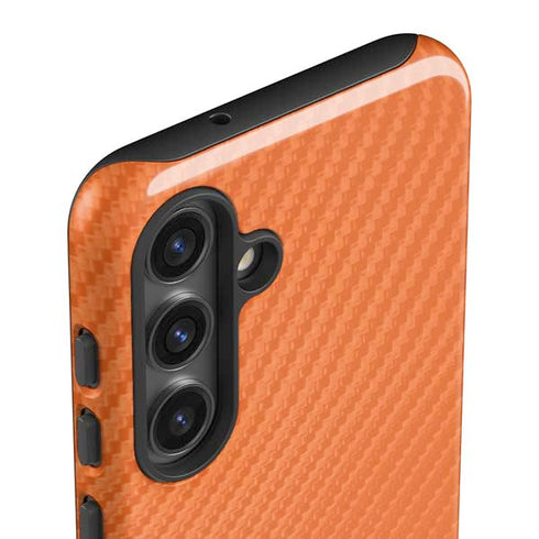 Orange Carbon Fiber Specialty Texture Material Galaxy S24 Plus Impact Case